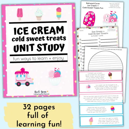 Enjoy some super cool learning fun with this Ice Cream Unit Study with activities & more.