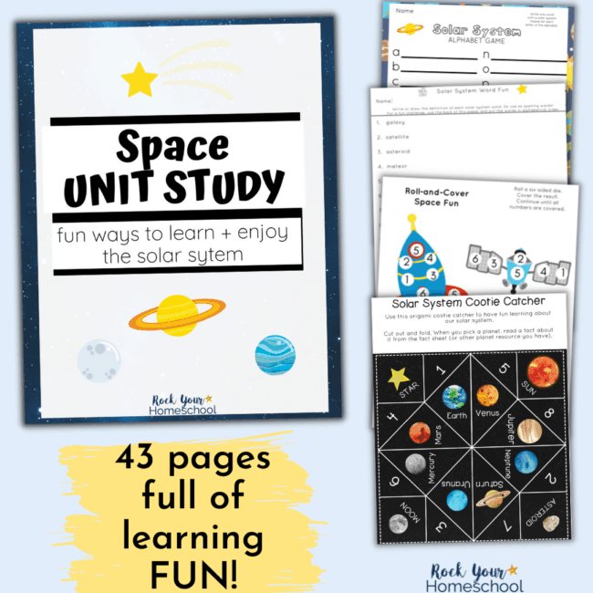 Have a learning fun blast with this Space Unit Study. Fantastic activities & resources to learn more about the solar system.