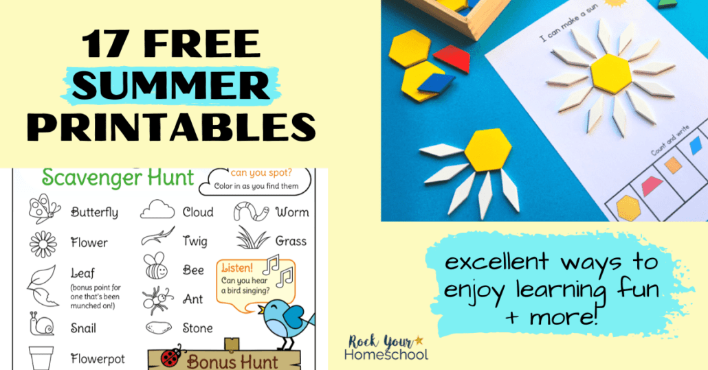 These 17 free summer printables for kids are excellent ways to make learning fun & enjoy special activities.