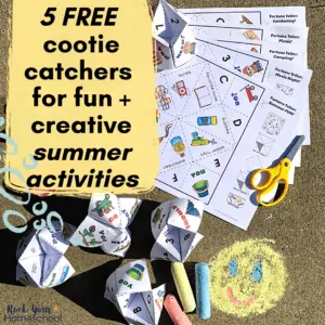These 5 free cootie catchers are perfect for easy creative and fun summer activities for kids.