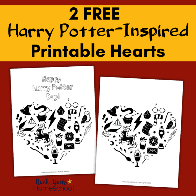 Get these 2 free Harry Potter-Inspired printable hearts to enjoy for your Harry Potter celebration or just because.