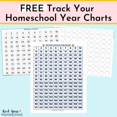 3 free Track Your Homeschool charts to make it fun to track your progress in homeschooling