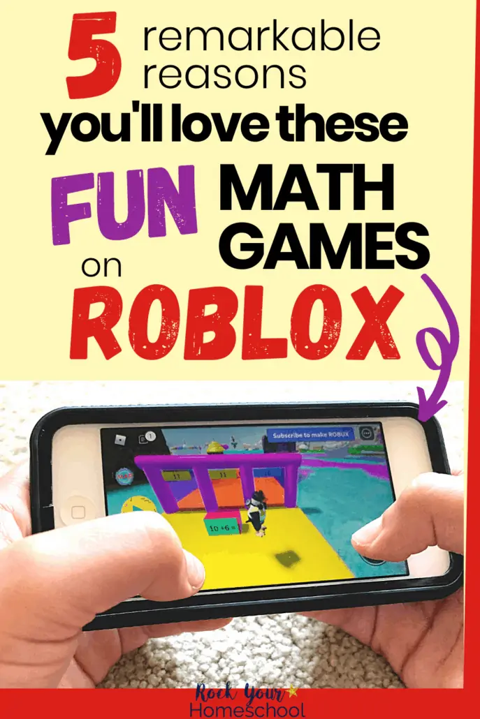 Young boy holding iPod with Brainika math game on Roblox to feature how you can use these fun math games for kids to help them learn as they play