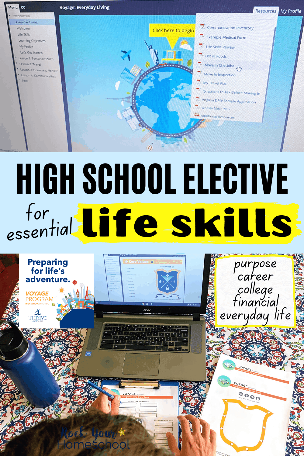 laptop featuring Voyage program to help your teen learn essential life skills