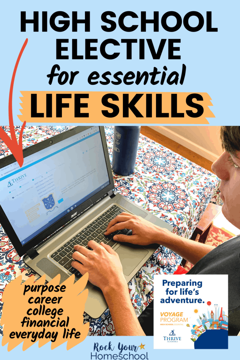 Teen boy using laptop for Voyage, an excellent high school elective for learning essential life skills for after graduation
