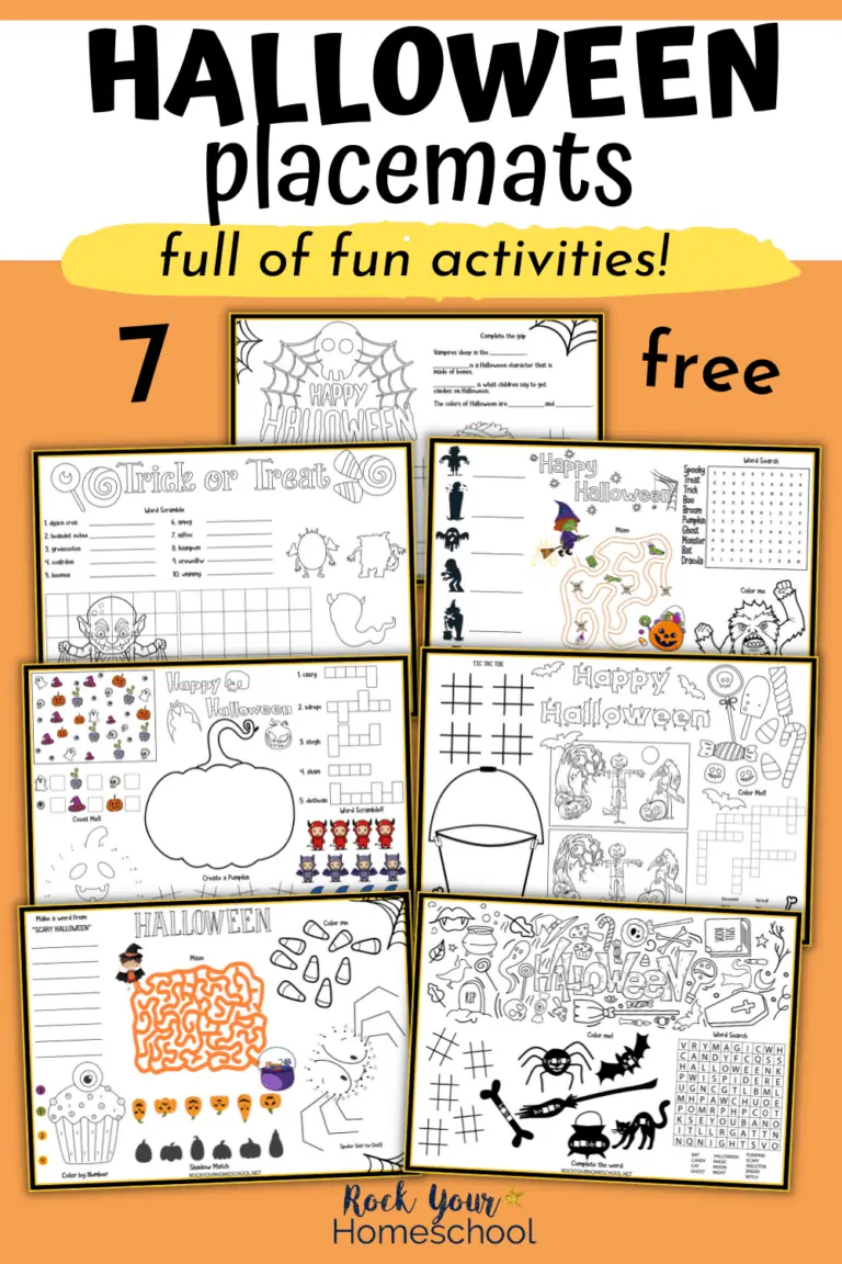 7 Halloween placemats to feature how you can use this free set full of Halloween activities for easy holiday fun activities for kids