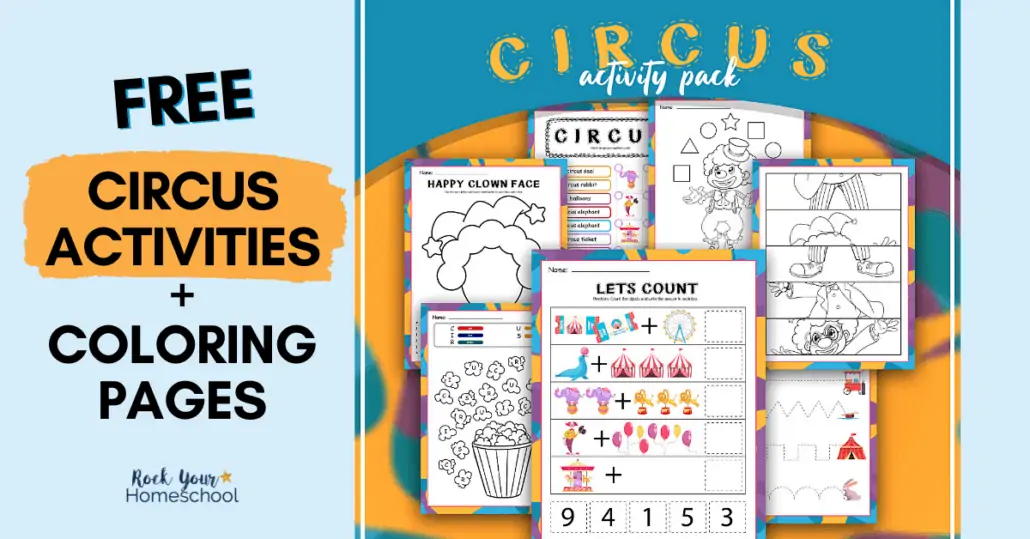 This free printable pack of circus activities is full of super cool ways to make learning fun.
