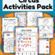 Circus-themed printable activities for coloring, tracing, scissors skills, and more to feature how you can use this free pack of circus activities for fantastic learning fun for kids.