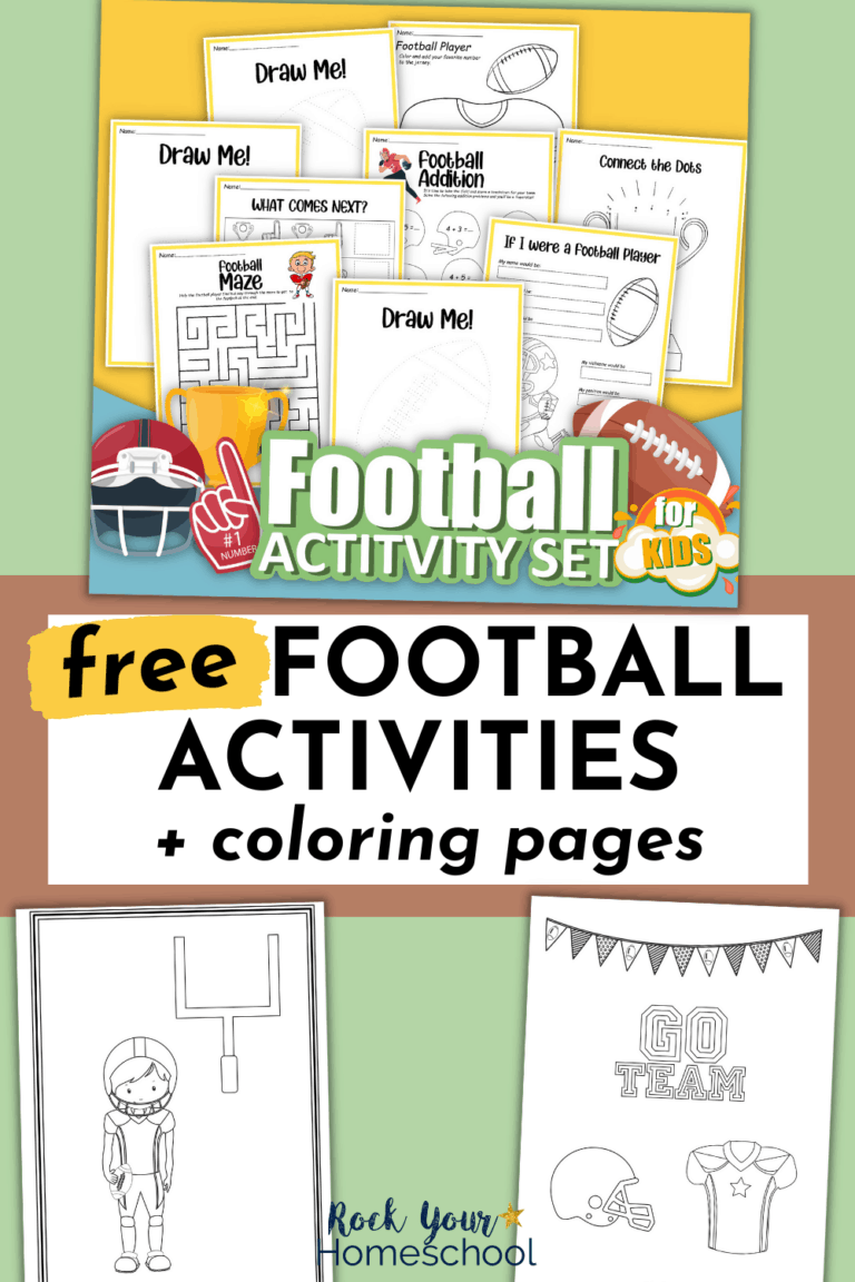 Free football printables pack cover and football coloring pages to feature the fantastic ways to make learning fun with this set.