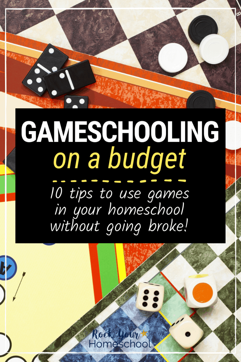 Variety of game boards, dice, and game pieces to feature how you can use these 10 tips and ideas for gameschooling on a budget to save money and still have learning fun with games