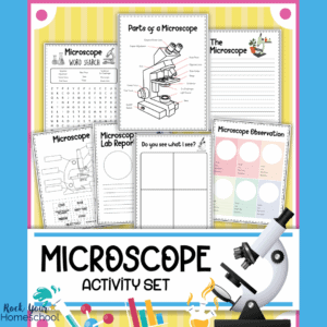 cover of free microscope worksheets set