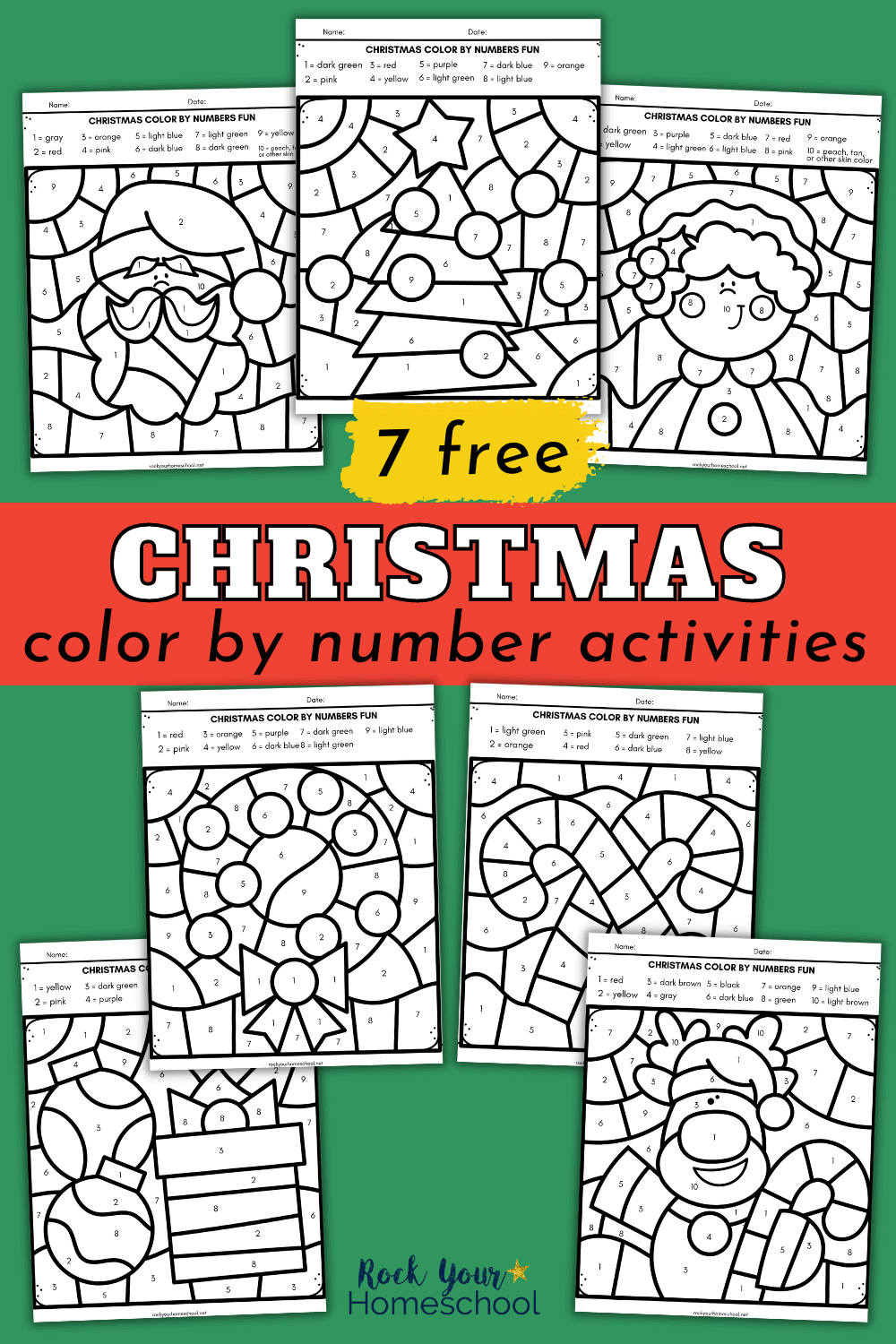 Free Christmas Color By Number Pages For Holiday Fun