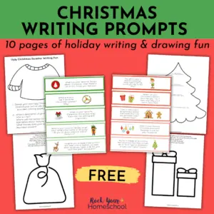This free set of Christmas writing prompts has 10 pages to help your kids enjoy creative learning fun this holiday season.