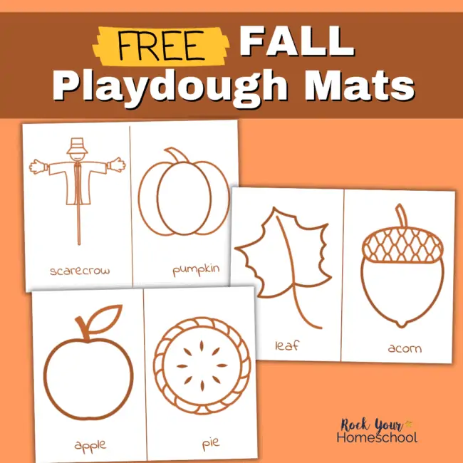 Grab this free set of Fall playdough mats for fantastic hands-on fun.