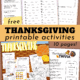 Free Thanksgiving printables like compound word match, gratitude ABCs, I'm so grateful writing and drawing prompts, trivia and more to feature the terrific holiday fun your kids will have with these activities.