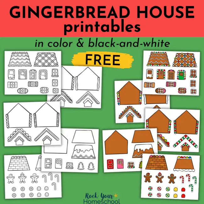 Enjoy special and frugal holiday fun with your kids! This free gingerbread house printables pack has both color and black-and-white styles so you'll have a variety of ways to get creative.