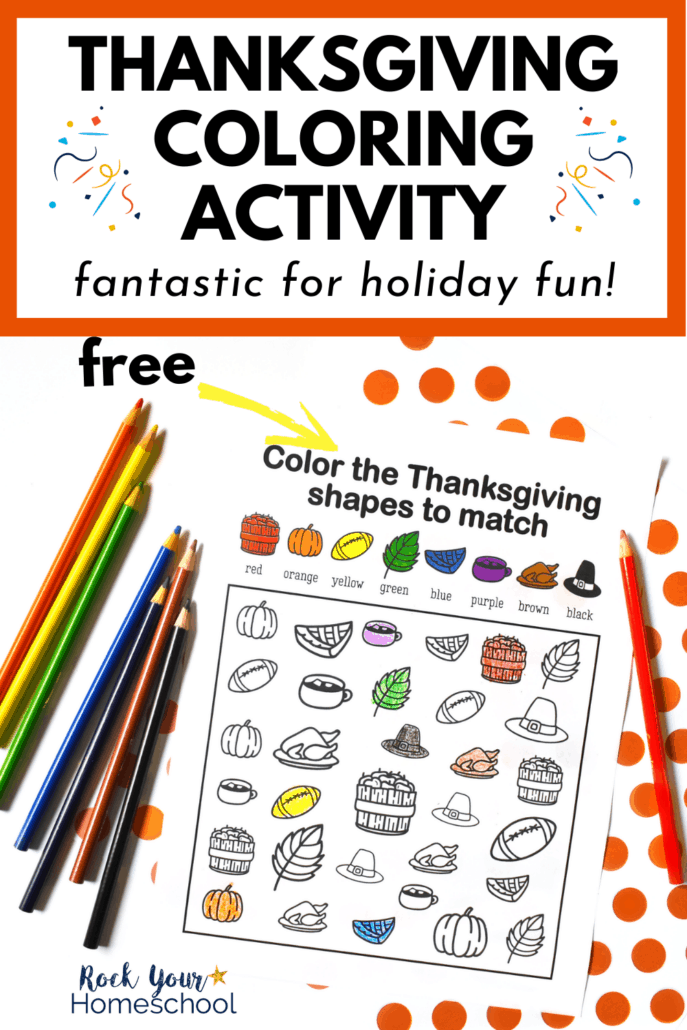 free Thanksgiving coloring activity for color by Thanksgiving shapes for a super special way to make the holiday awesome for kids