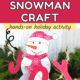 free printable paper snowman craft with the J-O-Y banner on twine to feature how you can use this kit for a simple Christmas activity for decor or frugal gifts