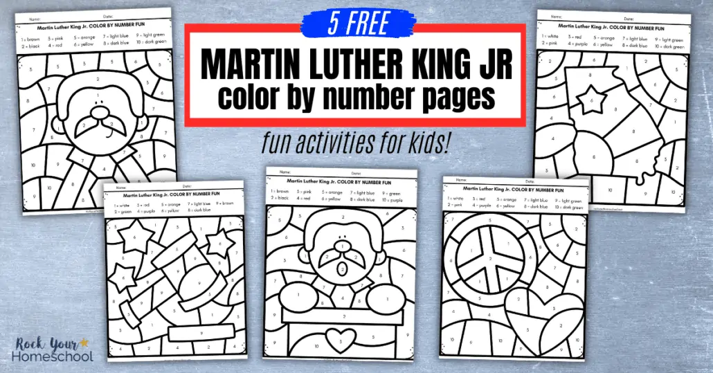 Get this set of 5 free Martin Luther King Jr coloring pages to help your kids learn about and celebrate the life and legacy of this Civil Rights leader.