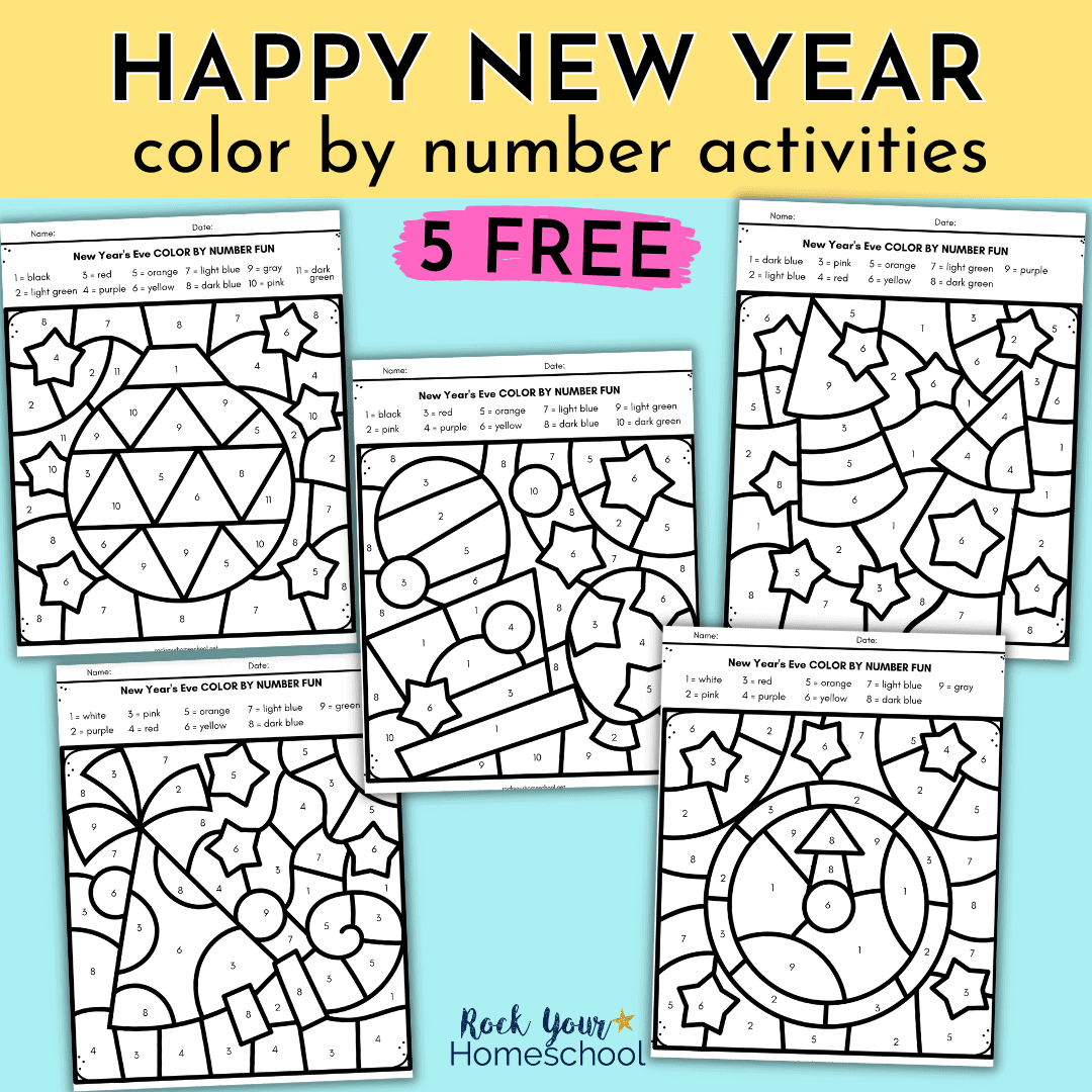 20 New Year's Eve Color by Number Worksheets   Rock Your Homeschool