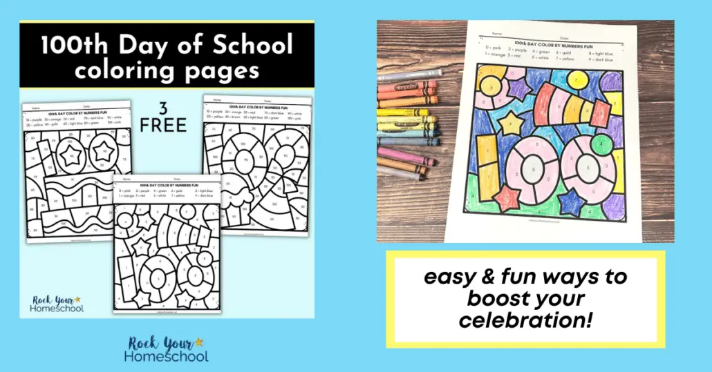This free pack of 100th day of school coloring pages makes it easy to boost your special celebration.