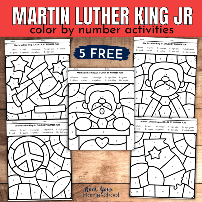 Get this set of 5 free Martin Luther King Jr coloring pages (color by number) to boost learning about the life and legacy of this Civil Rights leader.