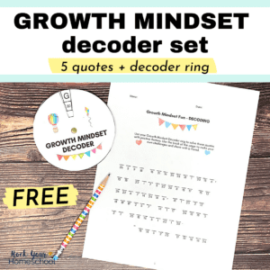Get this free growth mindset decoder set is an fun way to help your kids learn about and practice these important skills.