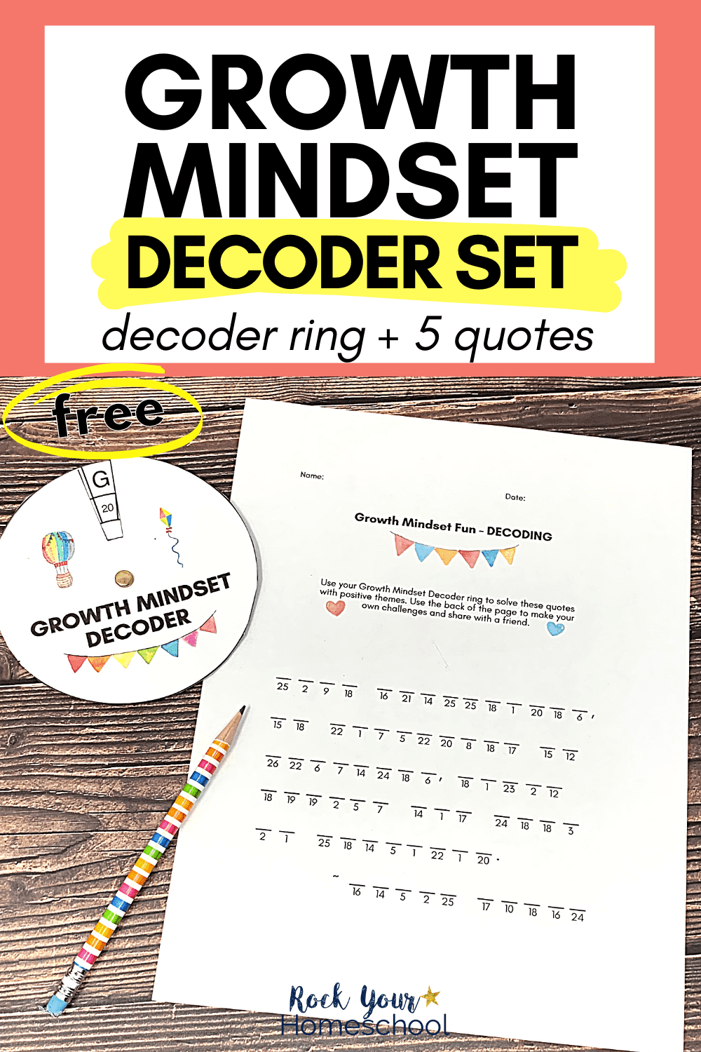 Growth Mindset Decoder Set: Fun & Free Way to Boost Learning