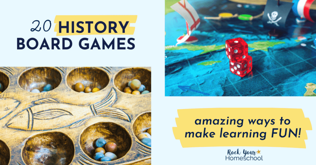 Discover how you can use these 20+ history board games to make learning fun (and for gameschooling!).