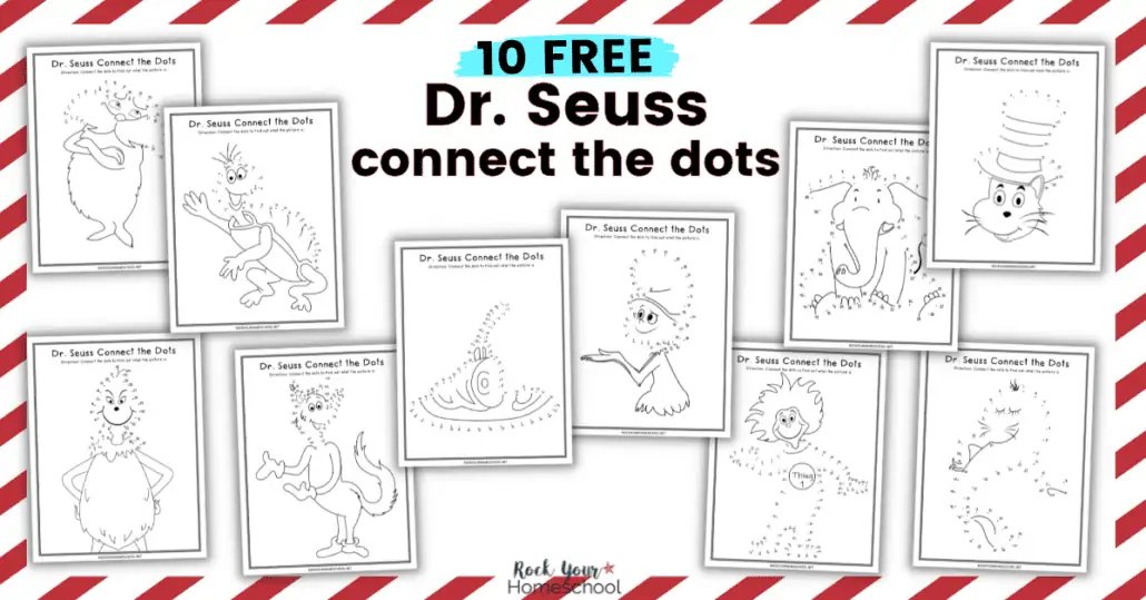 This free set of 10 Dr. Seuss connect the dots pages is perfect for simple 