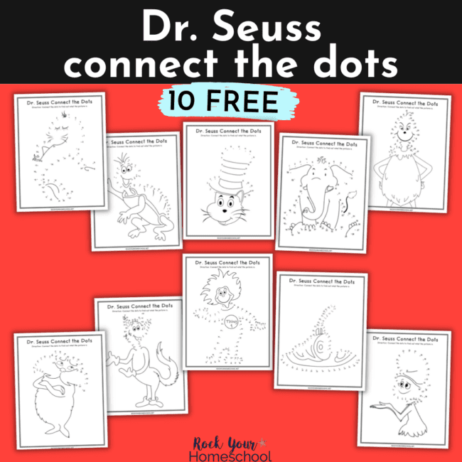 This free set of 10 Dr. Seuss connect the dots pages are fantastic ways to enjoy special activities for kids.