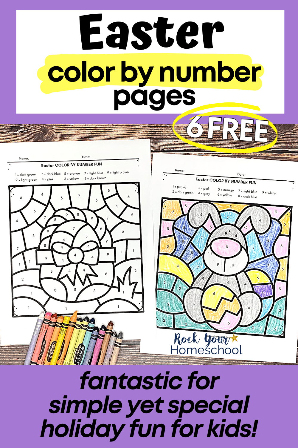 Easter Color by Number Pages for Excellent Holiday Fun (6 Free)