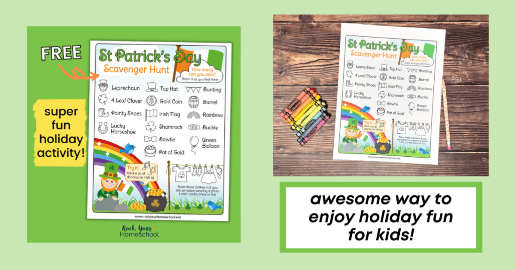 This free printable St. Patrick's Day scavenger hunt is an amazing activity for holiday fun for kids.