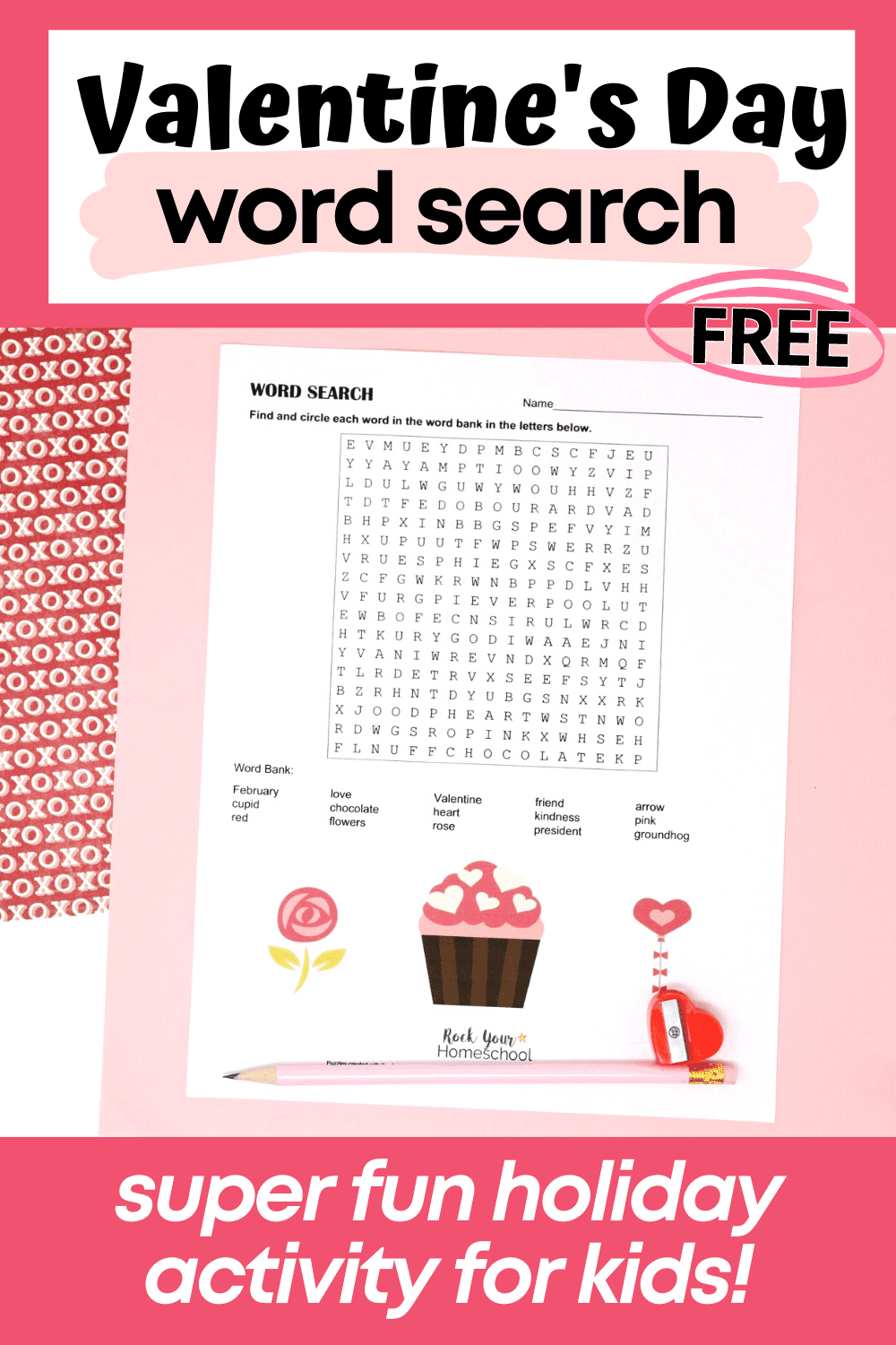 Free Valentine's Day Word Search for Kids - Rock Your Homeschool