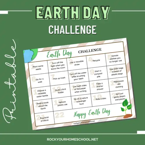 This free pritnable Earth Day challenge for kids is an excellent way to develop positive habits and take care of our planet.