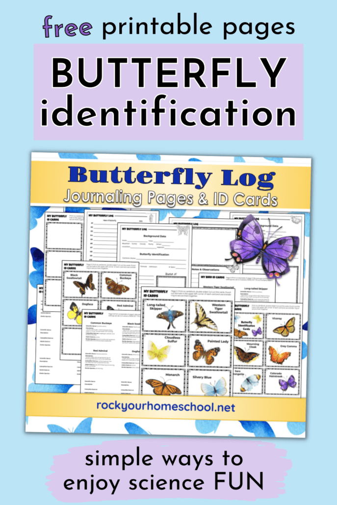 Butterfly Log Journaling Pages and ID Cards to feature these free butterfly printables for science fun and more