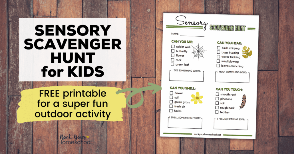 This free printable sensory scavenger hunt for kids is an awesome way to enjoy outdoor fun and more.