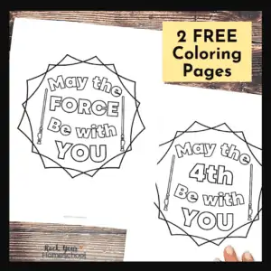 These 2 free coloring pages for May the 4th Be with You (and May the Force Be with You) are wonderful ways to celebrate special days and events.