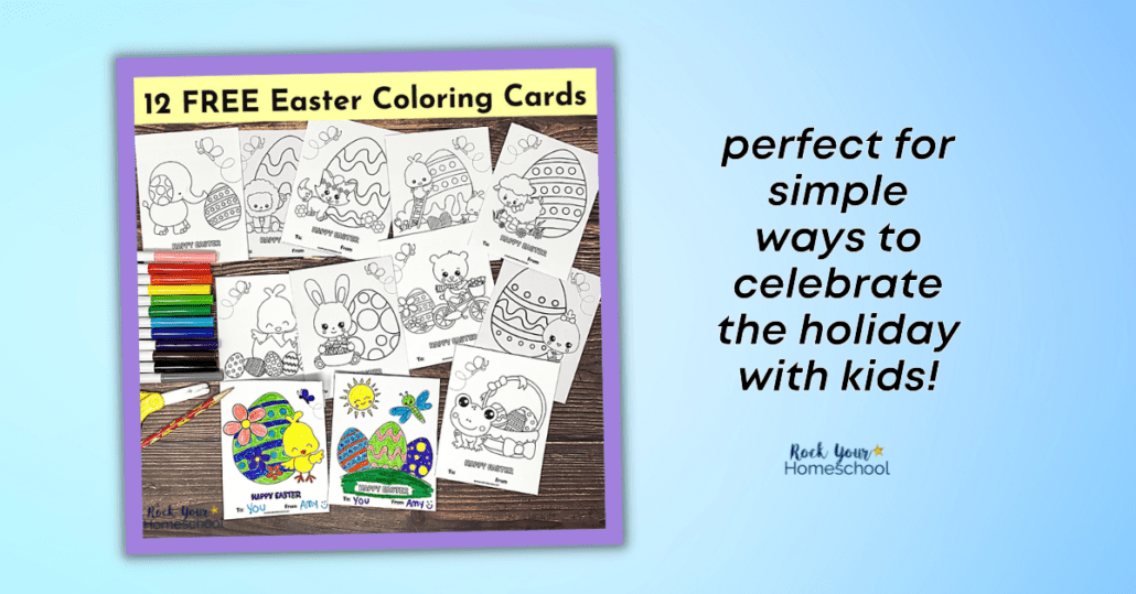 These 12 free Easter cards for kids are excellent ways to celebrate the holiday. Your children will have a blast coloring these cards and sharing with friends, family, and loved ones.