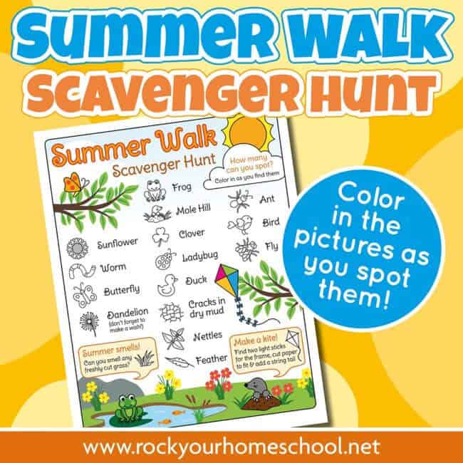 This free printable summer walk scavenger hunt is a sensational way to get outside and enjoy special time with your kids.