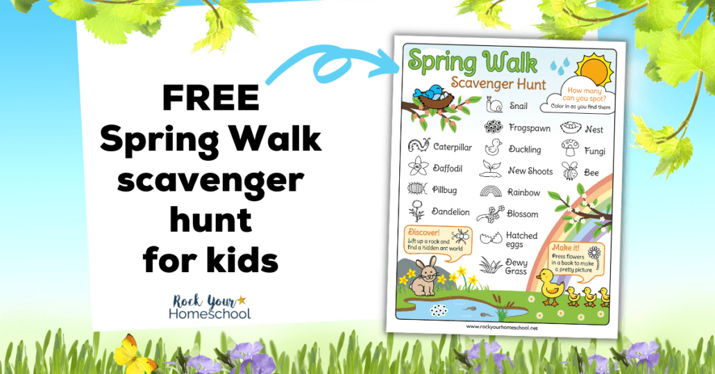 This free printable Spring Walk scavenger hunt is a simple yet super fun way to enjoy time outside with your kids. Build observation skills and more!