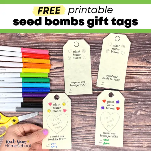 These 4 free printable seed bombs gift tags are simple ways to add a special touch to your project or gift.
