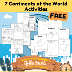 This free set of 7 continents of the world activities pack is an excellent way to make geography fun.