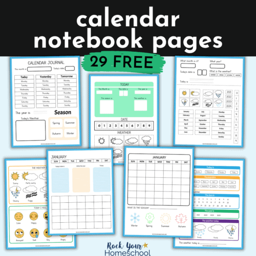 This free set of printable calendar notebook pages is a fantastic way to make learning fun and more.