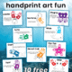 free set of ocean creatures handprint art fun pack with under the sea in background