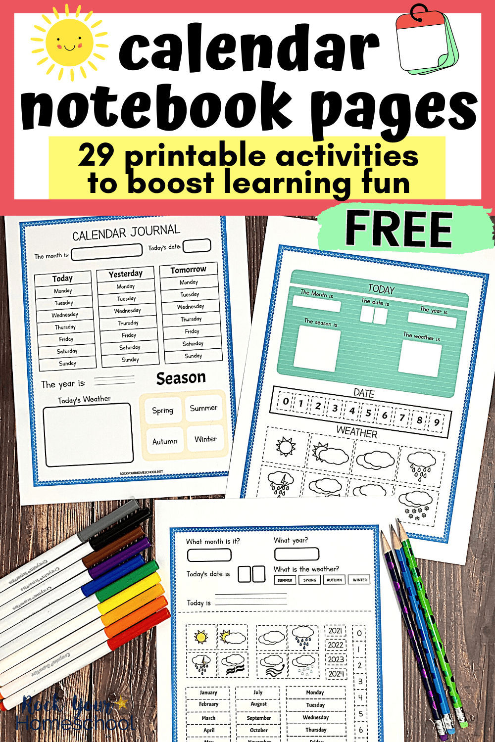 Printable Student Calendar Pages: Free Set for Super Learning Fun