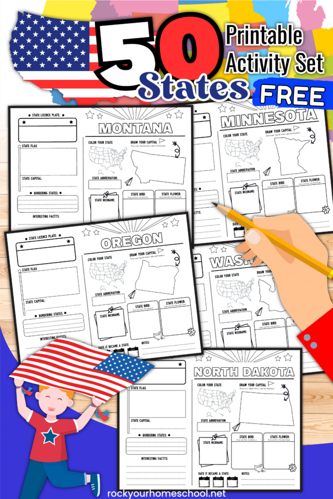 50 States Printable Activities Set For Fantastic Geography Fun