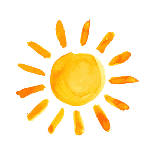Watercolor sun to represent affirmations.