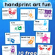 10 free ocean creatures handprint art activities on ocean water background