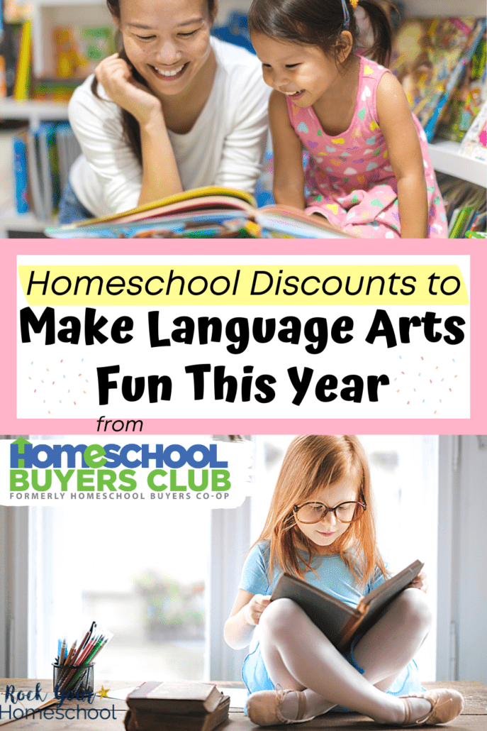 Mom and daughter smiling as they read books and young red-haired curled girl enjoying a book to feature summer homeschool deals at Homeschool Buyers Club